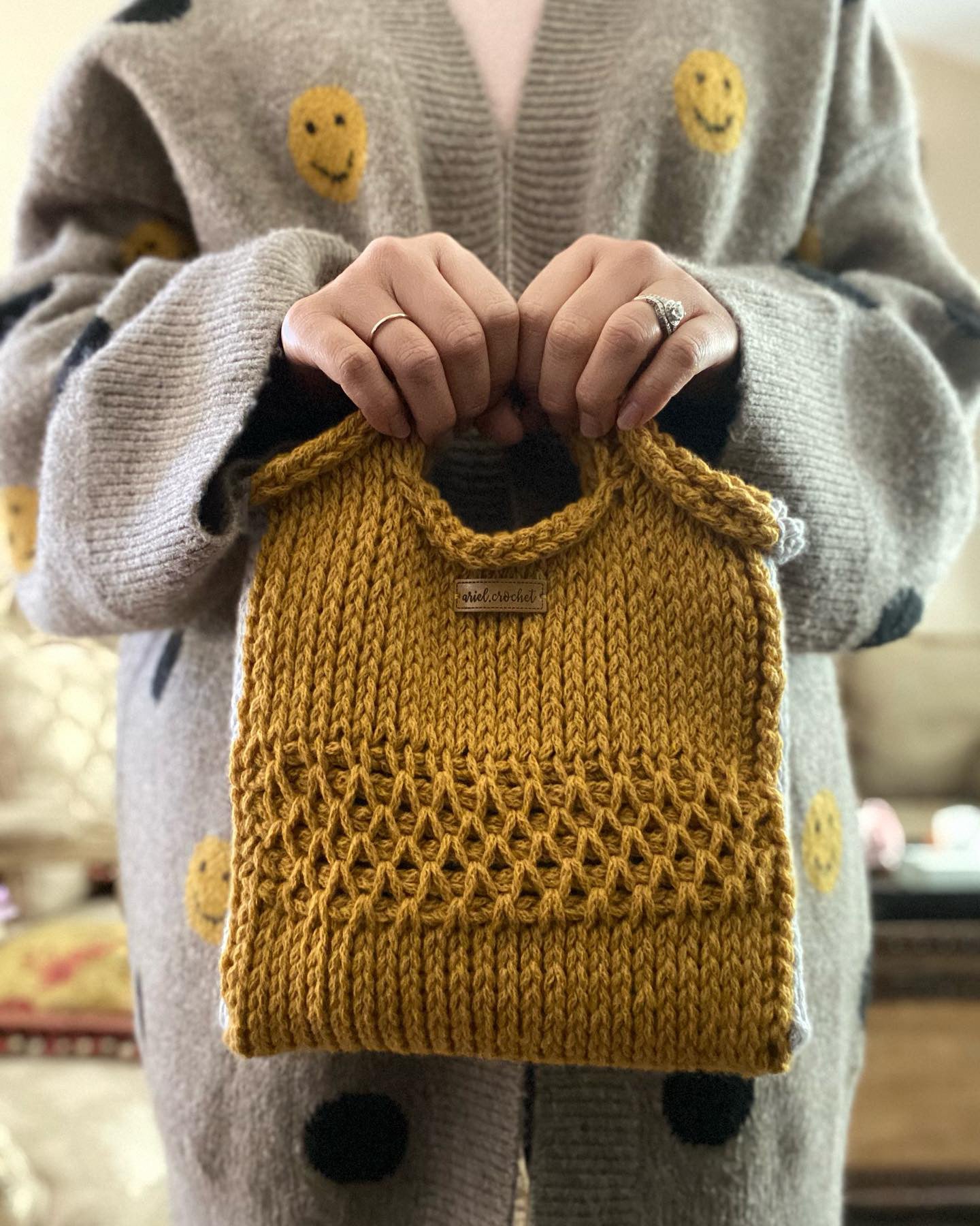 PDF Instant Digital Download Knitted Duffle Bag & Crochet Bag