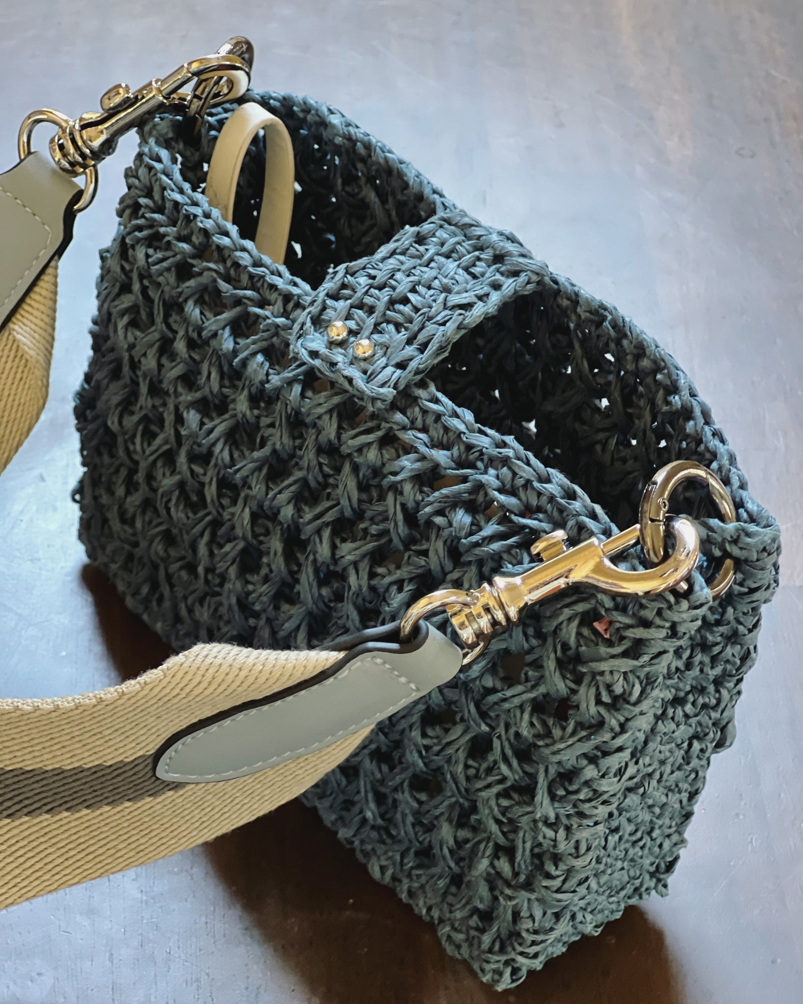 Crochet and Leather Mini-Pouch